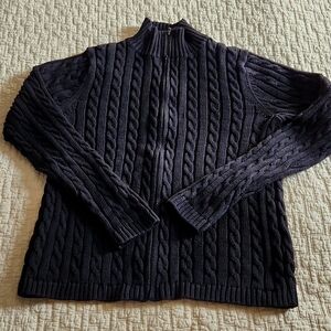 L.L. Bean Navy Cable Knit Sweater